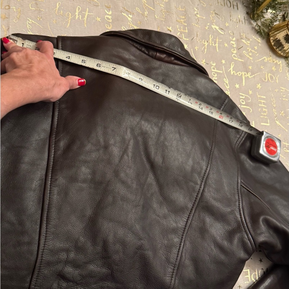 Vintage American Born Coat Women Small Brown Leather Jacket Lined Retro Y2K - Picture 2 of 16